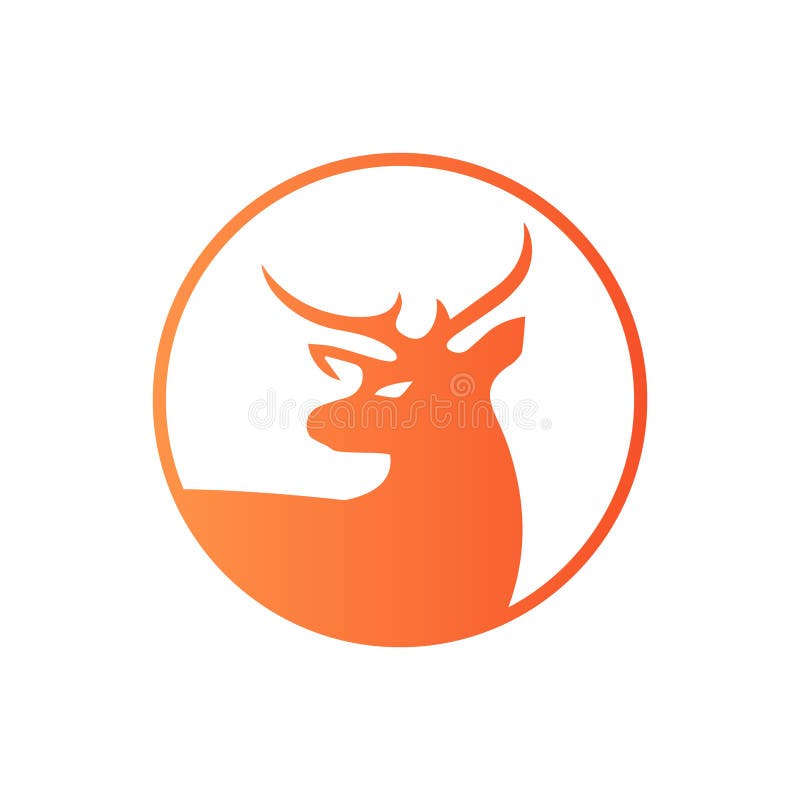 Deer Logo Creative Design with Orange Circle a Modern Corporate