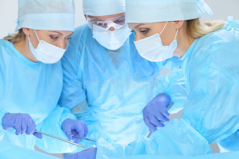 Grupa chirurdzy przy pracą podczas gdy działający przy szpitalem Opieka zdrowotna i weterynaryjny pojęcie