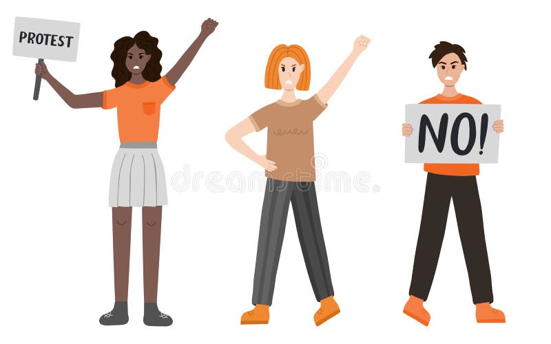 Grupa kobiet protestuje przeciwko przemocy ze względu na płeć. wściekłe dziewczyny w różnych sytuacjach : trzymanie baneru podnosz