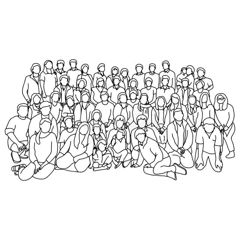 Grupa ludzi wp?lnie nakre?lenia doodle wektorowa ilustracyjna r?ka rysuj?ca z czerni liniami odizolowywa? na bia?ym tle Praca zes ilustracja wektor Grupa ludzi wp?lnie nakre?lenia doodle wektorowa ilustracyjna r?ka rysuj?ca z czerni liniami odizolowywa? na bia?ym tle Praca zes ilustracja wektor