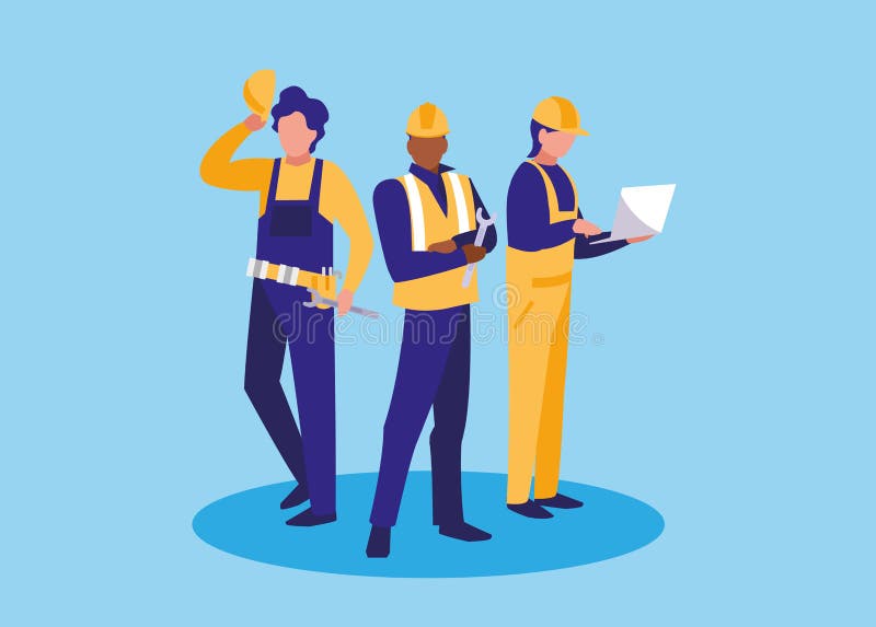 Grupa pracowników industrials avatar charakter ilustracji Grupa pracowników industrials avatar charakter ilustracji