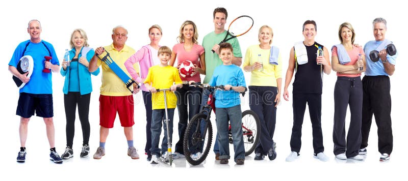 Group of healthy fitness people isolated over white background. Group of healthy fitness people isolated over white background.