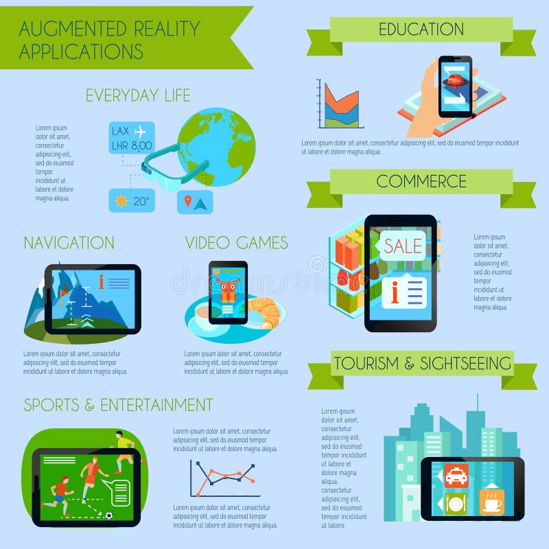 Grupo aumentado de Infographic da realidade ilustração stock Grupo aumentado de Infographic da realidade ilustração stock