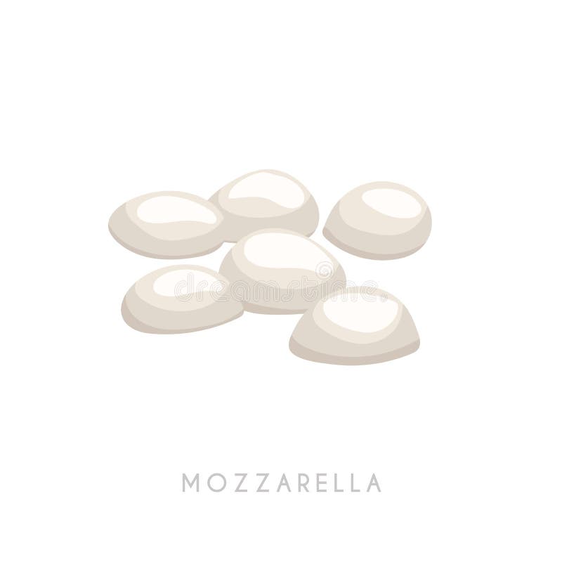 Grupo bocconcini de bolas de mozzarella. caricatura de estilo plano fresco diario producto tradicional italiano. icono de ilustrac libre illustration