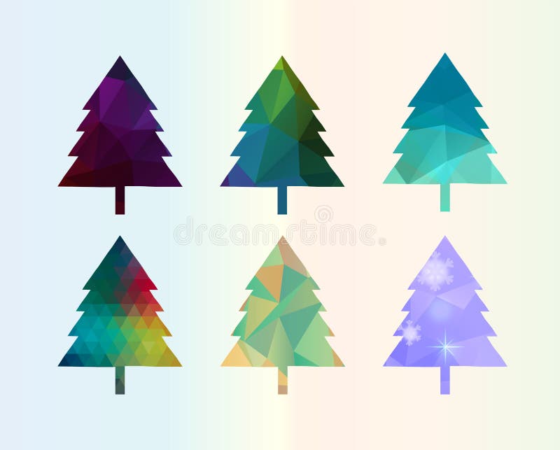 Grupo colorido da árvore de ?hristmas dos diamantes ilustração stock Grupo colorido da árvore de ?hristmas dos diamantes ilustração stock