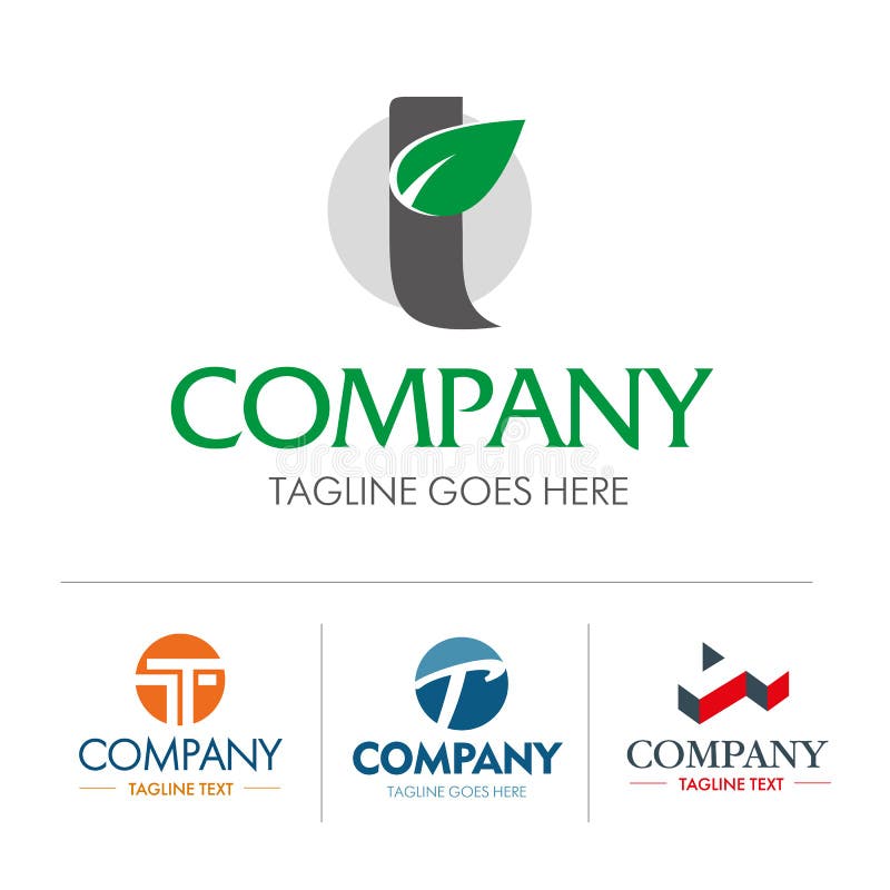 Logotipo letra T conjunto ilustração royalty free