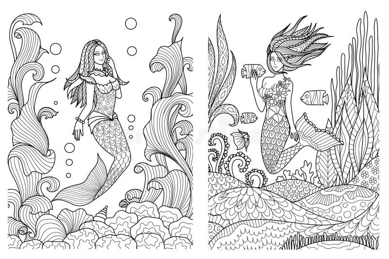 Grupo 1 da sereia ilustração stock Grupo 1 da sereia ilustração stock