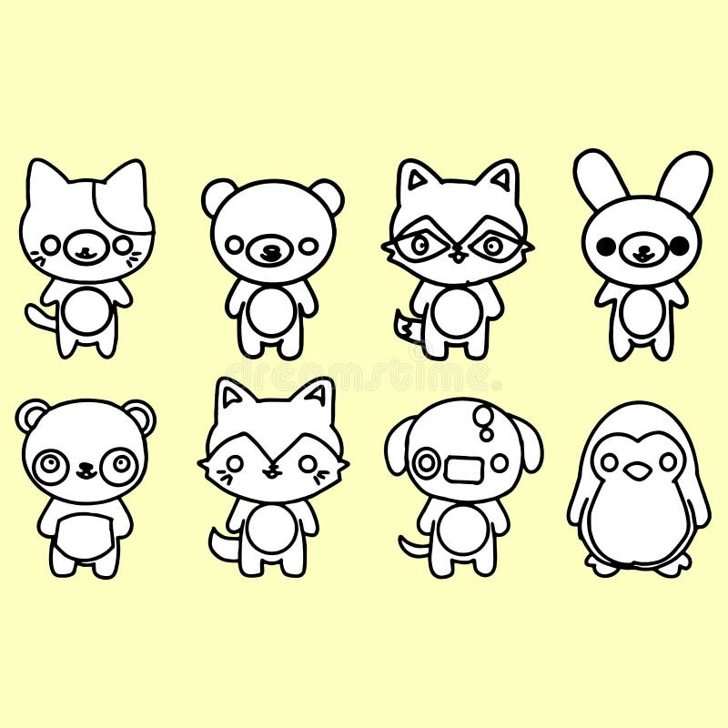 Grupo de animais do vetor no estilo dos desenhos animados ilustração do vetor Grupo de animais do vetor no estilo dos desenhos animados ilustração do vetor