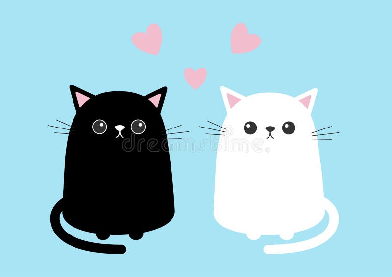 Vetores de Jogo Do Gato Dois Preto Que Olha Acima Amigos Para Sempre  Personagem De Banda Desenhada Bonito Animal Kawaii Cartão Do Amor Estilo  Liso Do Projeto Fundo Branco Isolado e mais