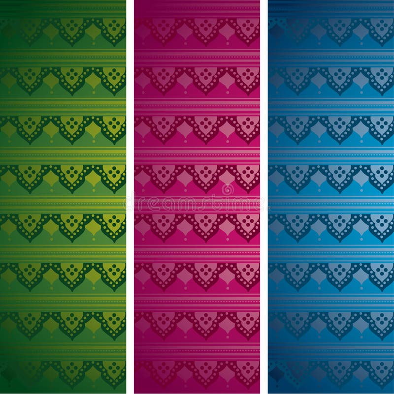 Grupo de bandeiras indianas verticais ilustração do vetor