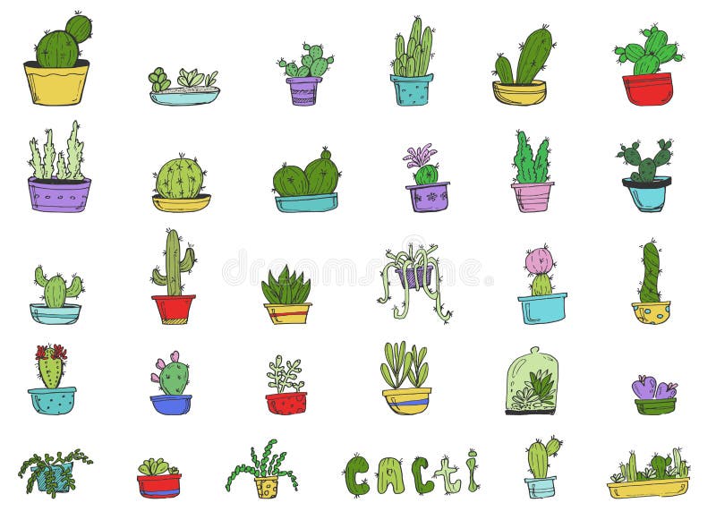 Família De Cacto - Desenhos Animados Bonitos Ilustração do Vetor -  Ilustração de planta, moderno: 116952574