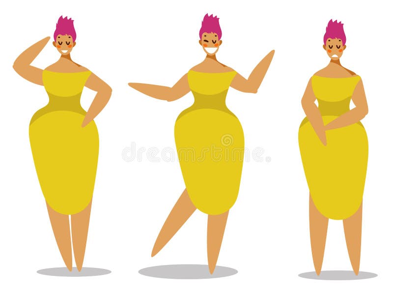 Grupo de car?teres f?meas no projeto liso ilustração stock Grupo de car?teres f?meas no projeto liso ilustração stock