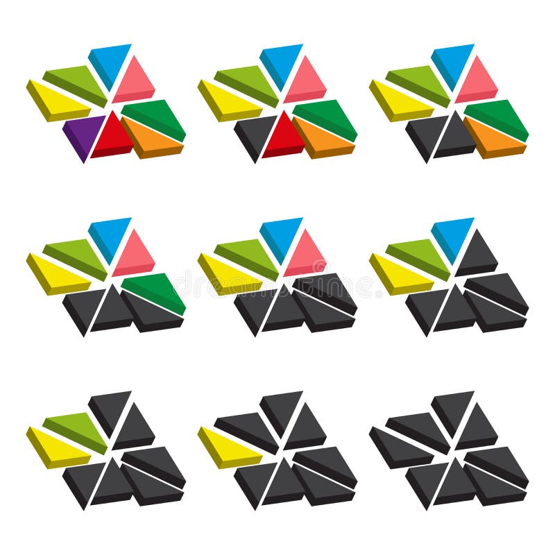 Grupo de cartas coloridas dos triângulos Gráficos setoriais dos moldes no estilo liso Elementos coloridos para o infographics Vet ilustração do vetor Grupo de cartas coloridas dos triângulos Gráficos setoriais dos moldes no estilo liso Elementos coloridos para o infographics Vet ilustração do vetor
