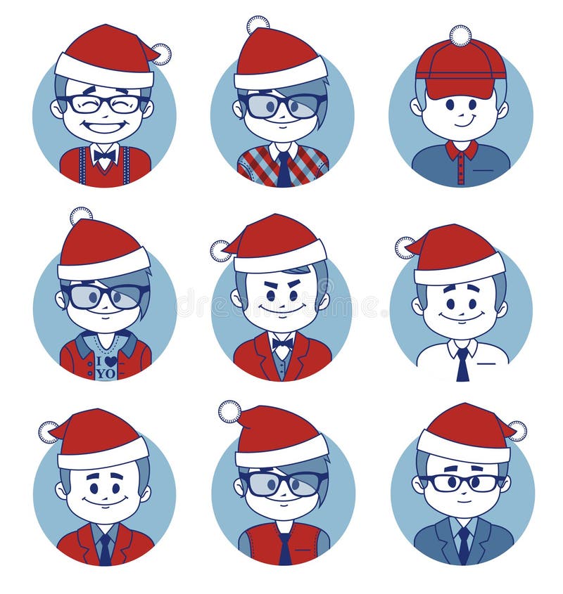 Grupo de caráteres do negócio do Natal ilustração royalty free Grupo de caráteres do negócio do Natal ilustração royalty free