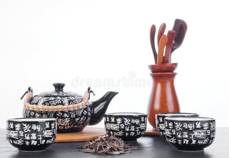 Grupo de chá chinês para a cerimônia de chá imagens de stock Grupo de chá chinês para a cerimônia de chá imagens de stock