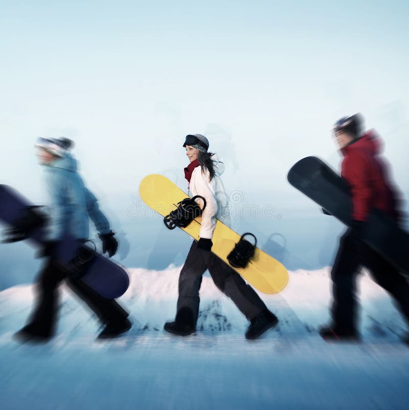Grupo de concepto extremo del esquí de los Snowboarders imagenes de archivo Grupo de concepto extremo del esquí de los Snowboarders imagenes de archivo
