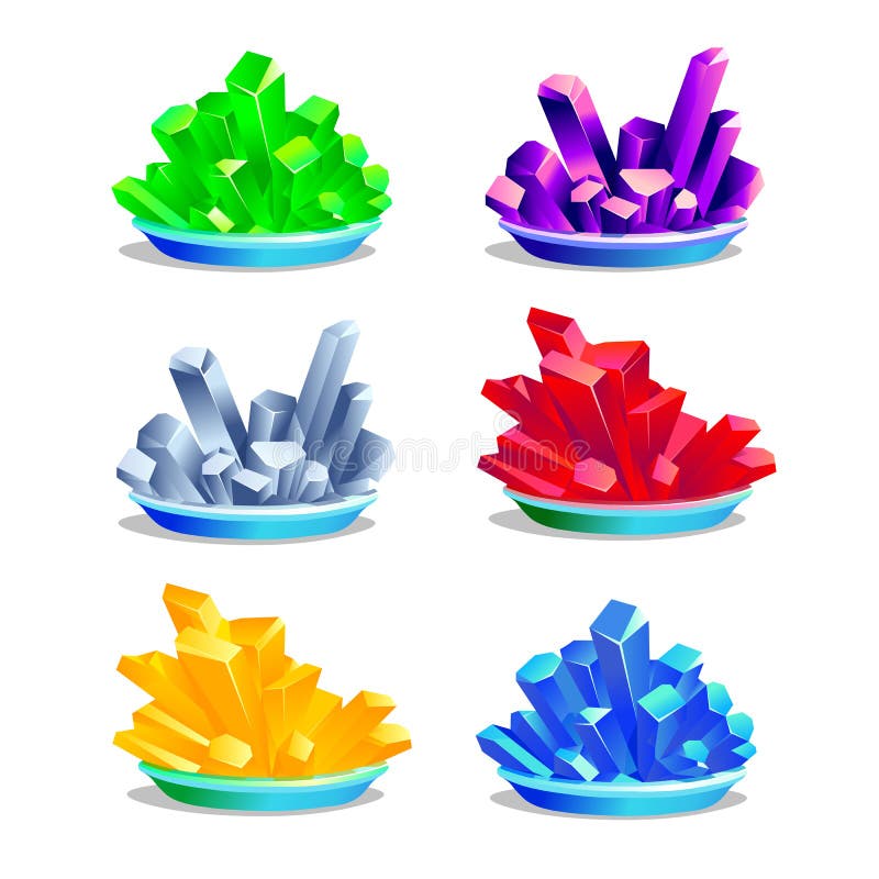 Grupo de cristais coloridos ilustração royalty free Grupo de cristais coloridos ilustração royalty free
