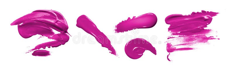Grupo de curso cor-de-rosa do ponto da escova de pintura no branco foto de stock royalty free Grupo de curso cor-de-rosa do ponto da escova de pintura no branco foto de stock royalty free