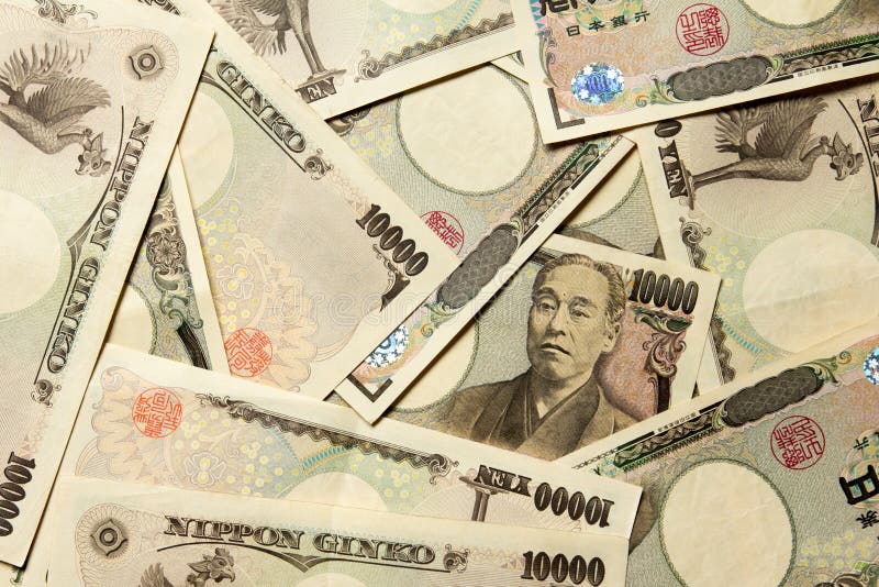 Group of Japanese bank note 10000 yen. Group of Japanese bank note 10000 yen