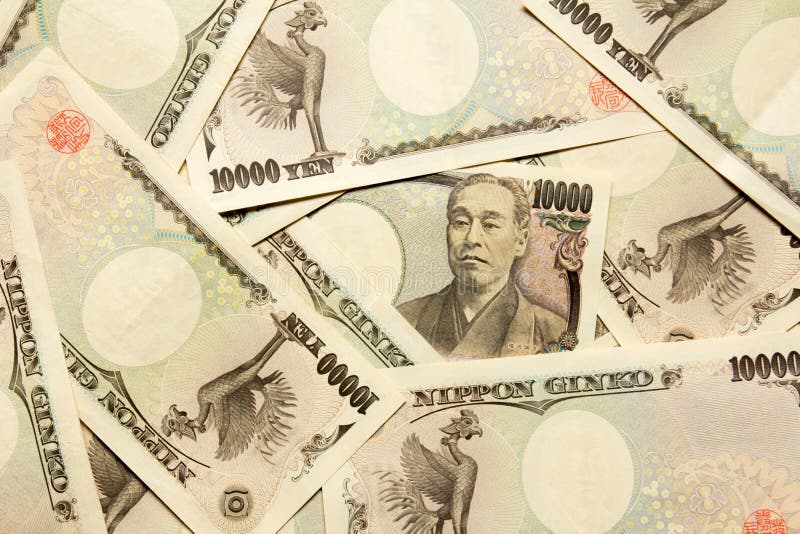 Group of Japanese bank note 10000 yen background. Group of Japanese bank note 10000 yen background