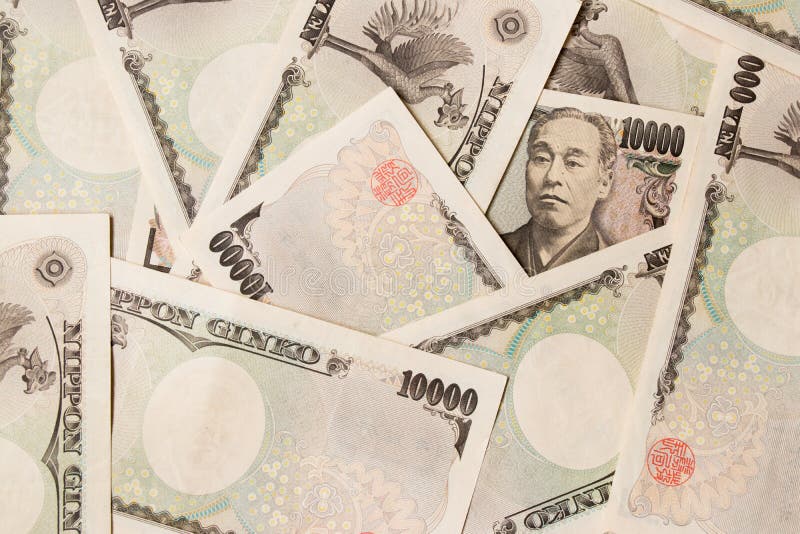 Group of Japanese bank note 10000 yen background. Group of Japanese bank note 10000 yen background