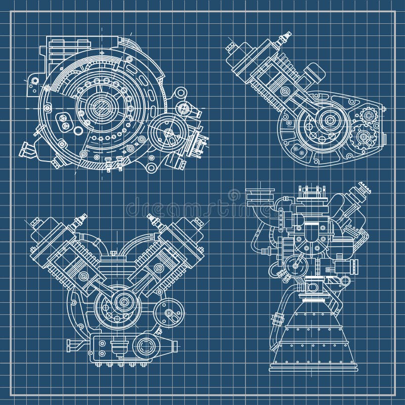 Motor De Combustão Interna O Motor Do Desenho Da Máquina Na Seção,  Ilustrando a Estrutura Interna - Ilustração do Vetor - Ilustração de  transporte, técnico: 112905199