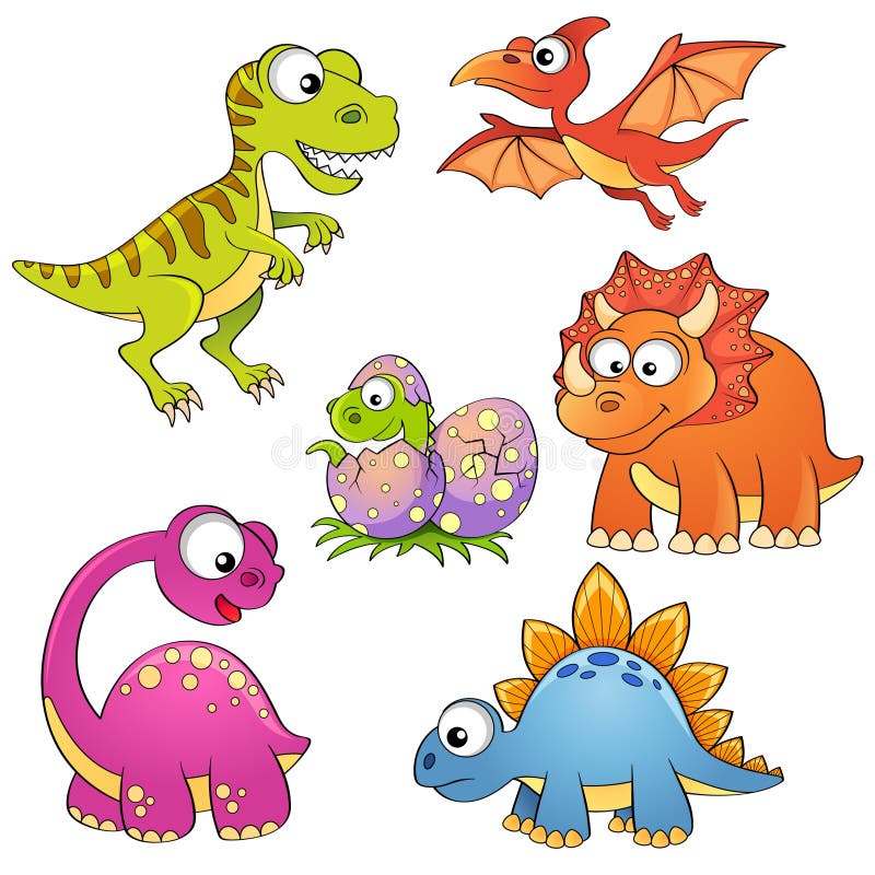 Os Dinossauros Dos Desenhos Animados Vector Do Réptil Pré-histórico Animal  Do Caráter De Dino Do Monstro Da Ilustração O Dragão J Ilustração do Vetor  - Ilustração de desenho, animal: 100903161