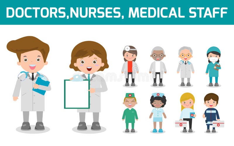 Grupo de doutor, enfermeiras, pessoal da medicina no estilo liso isolado no fundo branco A equipe do pessoal médico do hospital m ilustração do vetor Grupo de doutor, enfermeiras, pessoal da medicina no estilo liso isolado no fundo branco A equipe do pessoal médico do hospital m ilustração do vetor