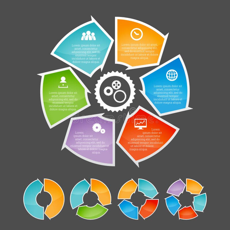 Grupo de elemento de circundamento de Infographic da seta ilustração royalty free Grupo de elemento de circundamento de Infographic da seta ilustração royalty free