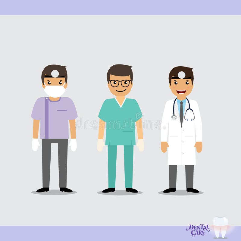 Grupo De Equipa Médica Dos Desenhos Animados (dentista, Doutores E Pessoal  Médico Ilustração do Vetor - Ilustração de vetor, cômico: 83412594