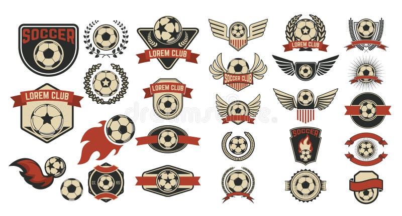 Grupo de etiquetas do clube do futebol ilustração royalty free Grupo de etiquetas do clube do futebol ilustração royalty free