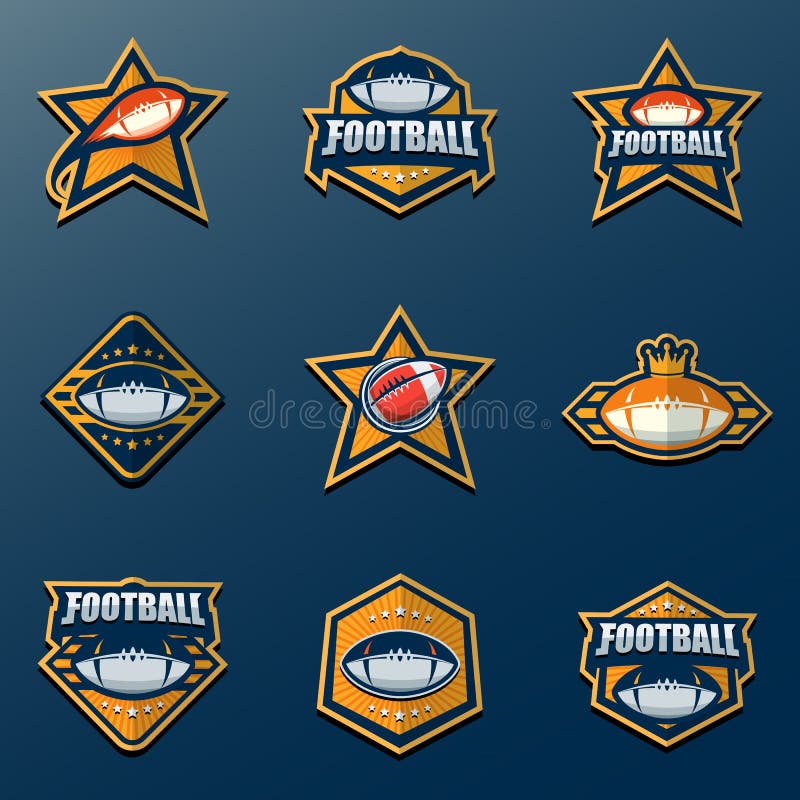 Grupo De Futebol Americano Logo Template Logotipos Da Faculdade Do Vetor  Doentes Ilustração do Vetor - Ilustração de logotipo, rubi: 106241388