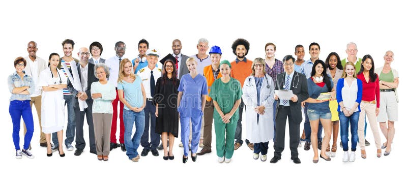 Grupo de gente mezclada diversa multiétnica del empleo