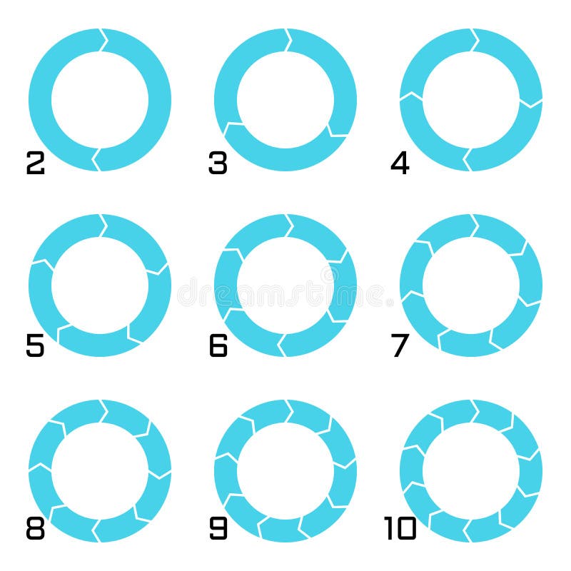 Set of pie charts with transition in arrow form. Templates sectoral graphs in flat style. Colorful elements for infographics. Vector illustration. Set of pie charts with transition in arrow form. Templates sectoral graphs in flat style. Colorful elements for infographics. Vector illustration