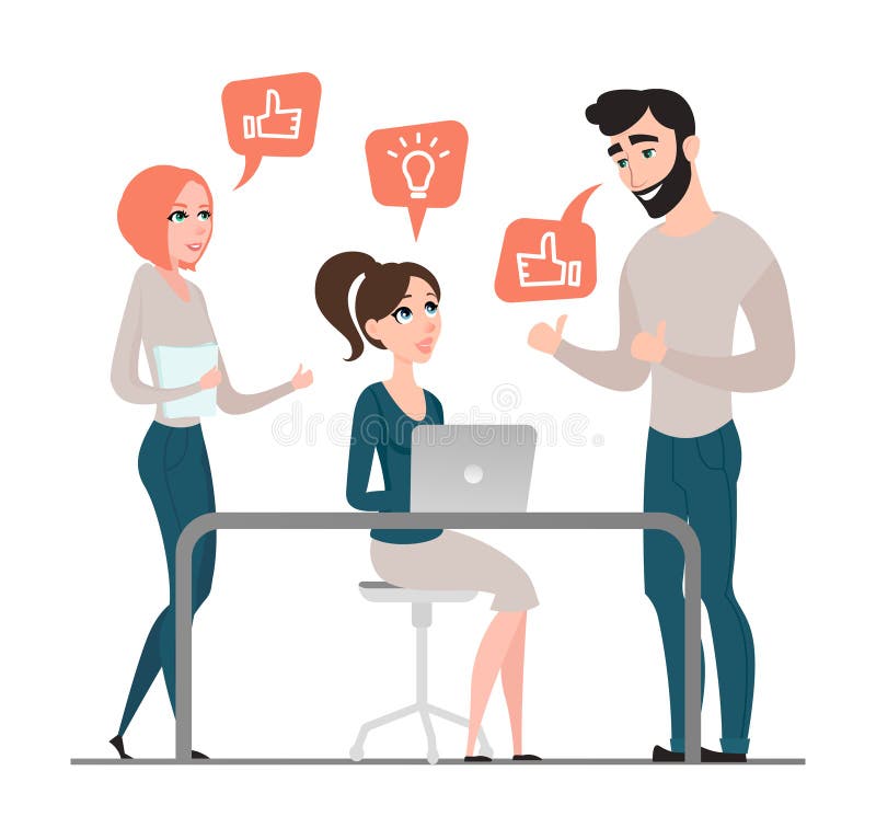 Grupo de hombres de negocios felices Discusión del proyecto Estilo de la historieta Trabajo en equipo plano libre illustration Grupo de hombres de negocios felices Discusión del proyecto Estilo de la historieta Trabajo en equipo plano libre illustration