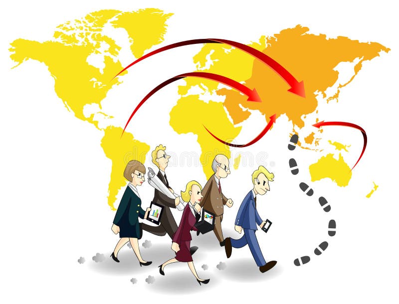 Grupo de hombres de negocios que buscan la ocasión en Asia ilustración del vector Grupo de hombres de negocios que buscan la ocasión en Asia ilustración del vector