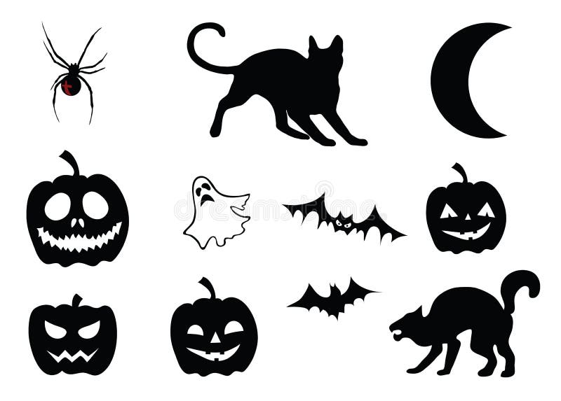 Ilustração Do Vetor Assustador Halloween Desenhos Do Gato-do-mato