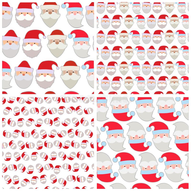 Grupo de ilustração sem emenda do vetor das caras de Santa ilustração do vetor Grupo de ilustração sem emenda do vetor das caras de Santa ilustração do vetor