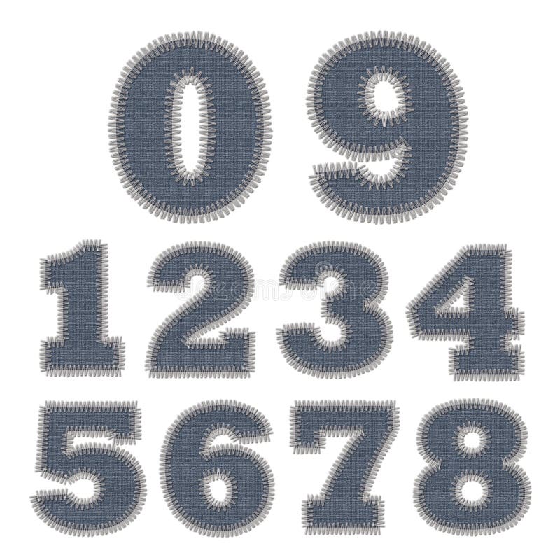 Conjunto de Pontos de Costura Jeans ilustração royalty free