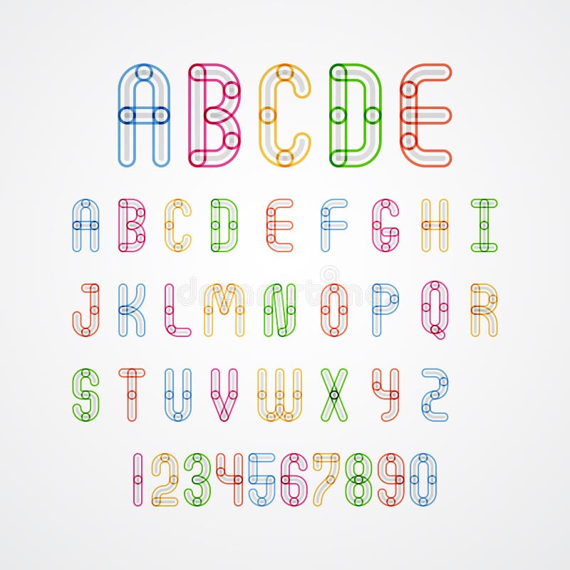 Grupo de letras principais à Z e números do alfabeto colorido ilustração royalty free Grupo de letras principais à Z e números do alfabeto colorido ilustração royalty free
