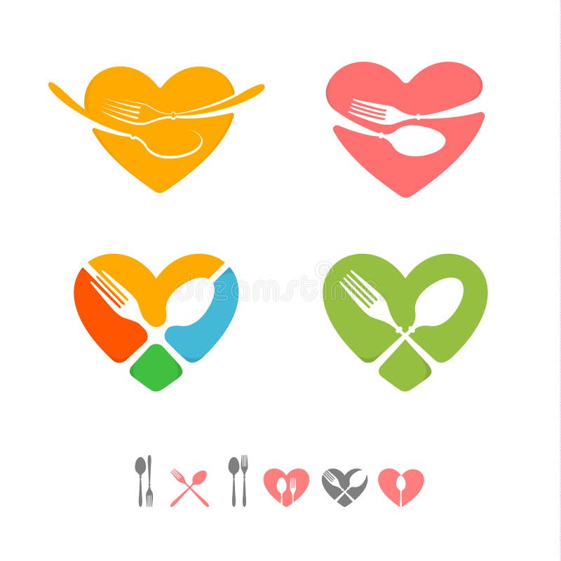 Grupo de logotipos do vetor para o negócio de restauração Emblemas do restaurante Cores verdes, amarelas, cor-de-rosa, azuis, ver ilustração do vetor Grupo de logotipos do vetor para o negócio de restauração Emblemas do restaurante Cores verdes, amarelas, cor-de-rosa, azuis, ver ilustração do vetor