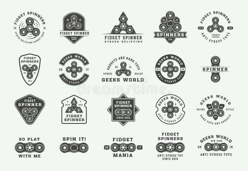 Conjunto de logotipo de giradores de mão vintage designs gráficos