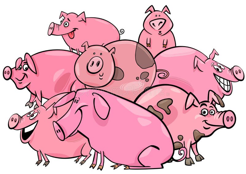 Grupo De Los Personajes De Dibujos Animados Del Animal Del Campo De Cerdos Ilustración del Vector - Ilustración de feliz, sonrisa: 150728614 Grupo De Los Personajes De Dibujos Animados Del Animal Del Campo De Cerdos Ilustración del Vector - Ilustración de feliz, sonrisa: 150728614