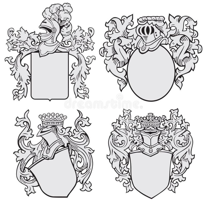 Conjunto de emblemas aristocráticos Nº1 ilustração royalty free