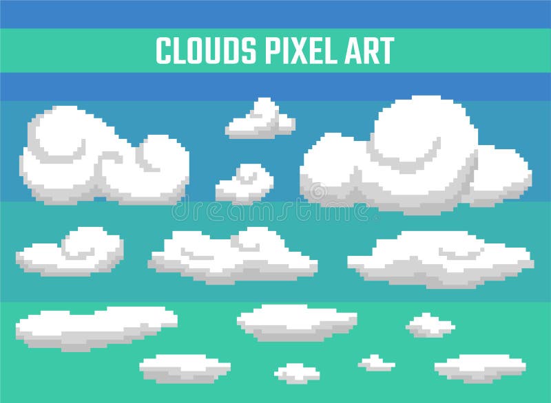 menu inicial do jogo de avião de pixel art céu azul com vetor de fundo de  nuvens para jogo de 8 bits 14196870 Vetor no Vecteezy