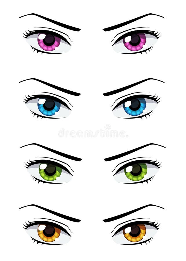 Olhos Azuis Das Emo??es De Meninas Do Manga Do Anime Ilustração do Vetor -  Ilustração de emoticon, feliz: 148813357