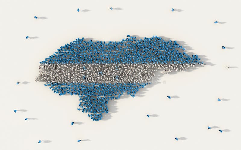 Grupo de personas grande que forma el mapa de Honduras y la bandera nacional en concepto social de los medios y de la comunidad e ilustración del vector Grupo de personas grande que forma el mapa de Honduras y la bandera nacional en concepto social de los medios y de la comunidad e ilustración del vector