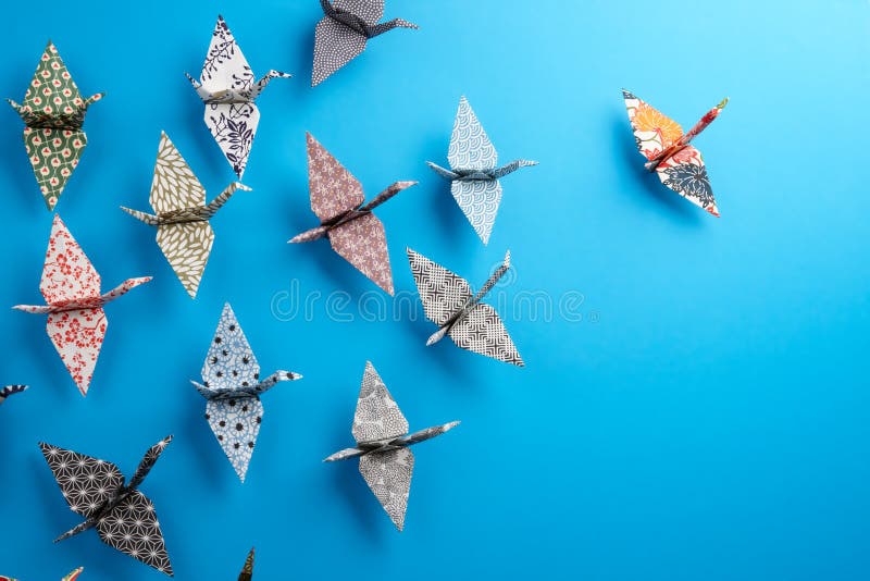 Grupo de pássaros de Origami
