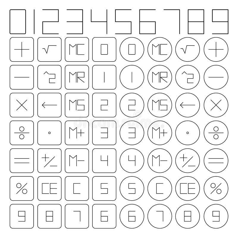 Sinais Algébricos & Símbolos Da Matemática Ilustração do Vetor - Ilustração  de raiz, menos: 107372454