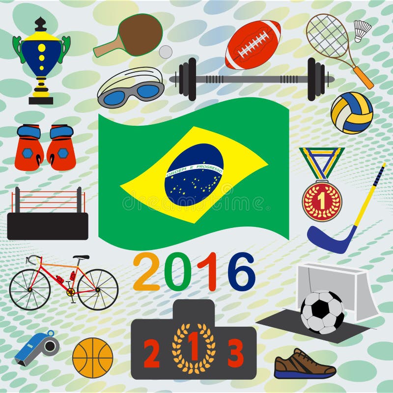 Grupo de simbols do nacional e do esporte ilustração do vetor Grupo de simbols do nacional e do esporte ilustração do vetor
